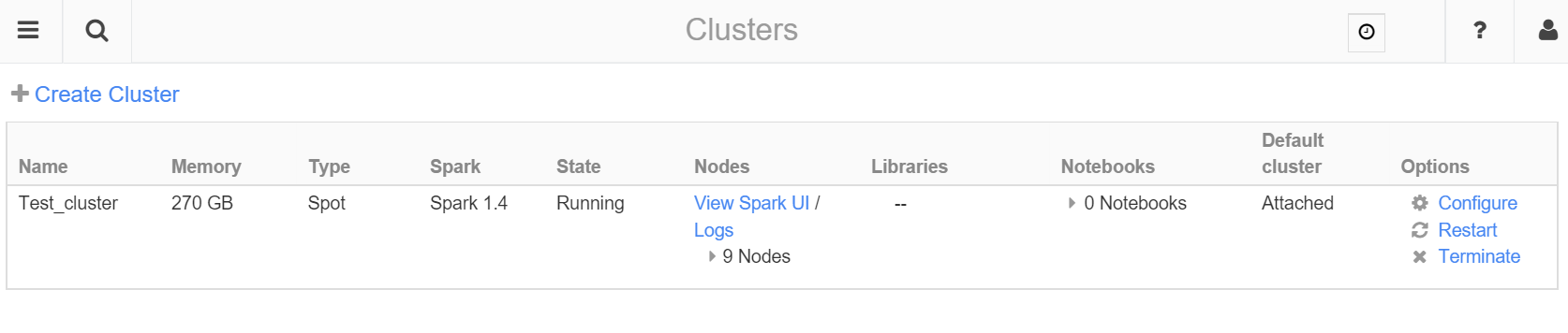 Active Databricks cluster