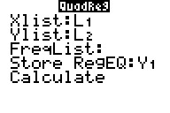 TI-84 Quadratic Regression Before